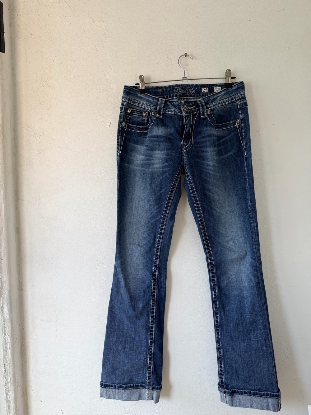 Y2k Miss Me Dark Blue denim cowgirl embellished Bootcut boho Jeans